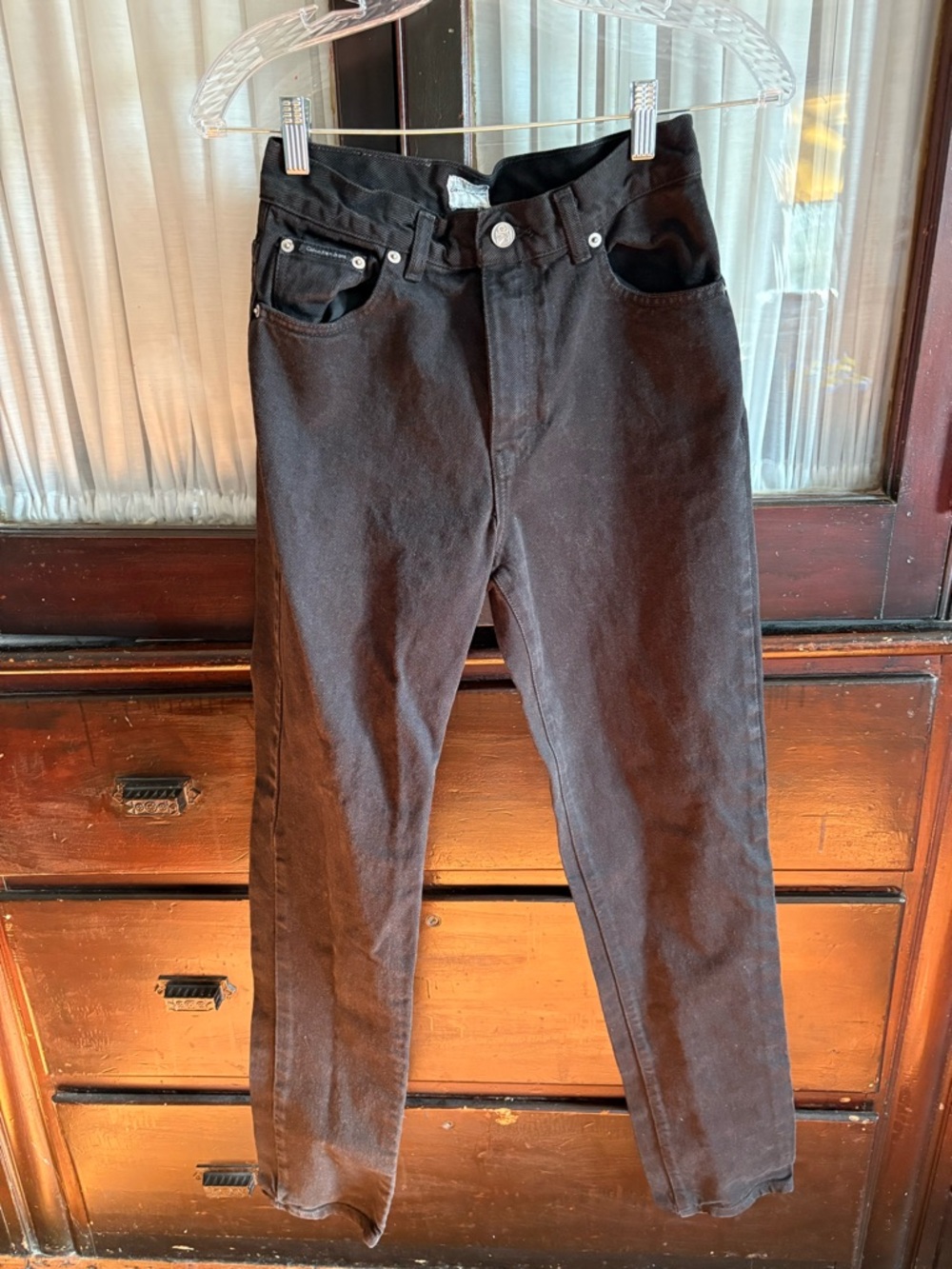 Vintage Y2K Calvin Klein Jeans Black Denim Straight-Leg Pants